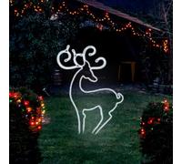 Garden Mile Grand trottant Renne statique CORDE LUMINEUSE Silhouette pré-éclairé avec blanc chaud Lampes LED étanche intérieur extérieur décoration de Noël Lampe Conte De Fée 50cm