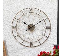 Garden Mile Horloge murale ronde de 60 cm avec chiffres romains pour intérieur et extérieur, grande horloge murale de jardin avec horloges de jardin, horloges de cuisine étanches pour salon