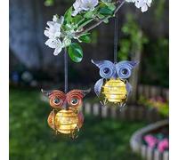 Garden Mile Lampe LED solaire en forme de hibou pour jardin, allée, allée, décoration de jardin féérique (couleur aléatoire)