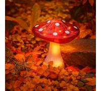 Garden Mile Lampe solaire LED en forme de champignon - Décoration d'extérieur - Décoration d'automne pour jardin - Grande lampe de jardin