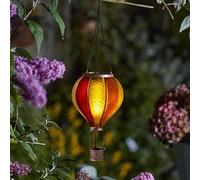 Garden Mile Lampes solaires à suspendre en forme de montgolfière - Lanterne durable - Effet flamme réaliste - Pour jardin, terrasse, balcon (coucher de soleil)