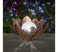 Garden Mile Lanterne solaire d'extérieur - Silhouette de fleur bronze multicolore/LED blanche 27 cm Décoration Damasque en métal étanche Décoration de jardin
