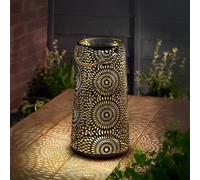 Garden Mile Lanterne solaire LED pour extérieur à suspendre - Lampe damassée pour extérieur - Éclairage solaire pour extérieur - Lanterne muscat - XL