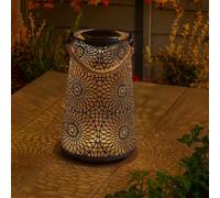 Garden Mile Lanterne solaire LED pour extérieur - Lampe damassée à suspendre pour l'extérieur - Éclairage solaire pour extérieur - Silhouette de jardin (lanterne muscat - XL)