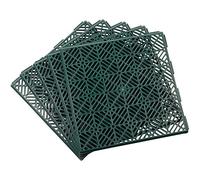 Garden Mile Lot de 10 dalles de terrasse en plastique - 30 cm x 30 cm - Très résistantes - Vertes - Pour allée, pelouse, cour - Dalles de pavage en plastique - Revêtement de sol extérieur