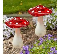 Garden Mile Lot de 2 lampes solaires LED en forme de champignon pour jardin - Étanche - Décoration à énergie solaire