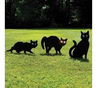 Garden Mile Lot de 3 Noir Revêtement Poudre métal Chat (Oiseau, Animal, Renard Humain Anti-PARASITES) Effrayant, Sauvage Jardin Animal Répulsif, Oiseau dissuasif