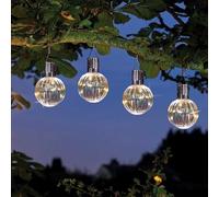 Garden Mile Lot de 4 lanternes solaires à suspendre pour extérieur - Blanc chaud - LED - Étanche - Décoration unique