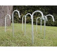 Garden Mile Lot de 8 piquets géants en forme de J très résistants en acier galvanisé pour tentes, tonnelles, tunnels, serres