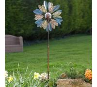 Garden Mile Moulin à vent à énergie solaire extra large - Sculpture solaire LED - Décoration de jardin - Lumière LED multicolore - Piquet de sol - Décoration de jardin (Mistrol)