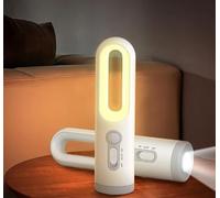 Garden Mile Veilleuse LED rechargeable 2 en 1 avec détecteur de mouvement - Veilleuse de sécurité pour couloir, escaliers, lampe murale à détecteur de mouvement - Lampe torche d'urgence LED portable