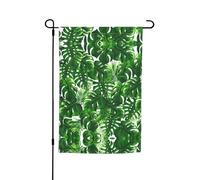 Garden Monstera Deliciosa Drapeaux imprimés bananes et palmiers 30,5 x 45,7 cm double face, décoration saisonnière pour la maison, l'extérieur, les vacances, toutes les saisons