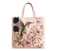 Garden Morning Botanical Quilted Tote Bag, Casual High-Capacity Fabric Bag | Cute Personalized Reusable Floral Everyday Handbag, Lightweight Reusable Everyday Grocery and Travel Handbag