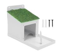 Garden Nut Feeder - Outdoor Squirrel House with Lid | Waterproof Metal Chipmunk Feeder Box with Easy-Fill Design & Secure Roof for Farm Grassland Porch Bird and Rodents Feeding Enjoyment