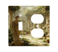 Garden Oasis Plaques de protection pour interrupteur de lumière/couvercles de sortie, sculptures en marbre serein pour accents muraux, plaques murales thermoplastiques, taille standard à bascule