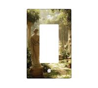 Garden Oasis - Plaques de protection pour interrupteur de lumière, sculptures en marbre serein pour accents muraux, plaques murales thermoplastiques, taille standard à bascule simple