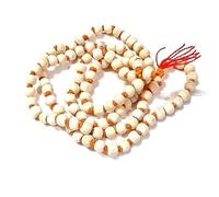 Garden Of Arts Tulsi Jap Mala pour la méditation et le Japa - Chapelet de prière hindou sacré avec pompon rouge - Collier spirituel pour Puja, chant, yoga et pleine conscience - Lot de 2 mala jap