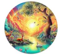 Garden Paradise 1000 Pièces Puzzle Circulaire Puzzles Classiques Puzzle Rond Créatif Difficile Impossiblepour Adultes Cadeaux 1000pcs (67.5x67.5cm)