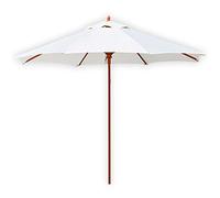 Garden Parasol,2.7m/8.9ft Octagonal Shade Umbrella, Wooden Foldable UV Protection Waterproof for Beach/Pool/Patio Canopy Sun Shelter Tent (White)