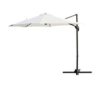 Garden Parasol Cantilever Parasol Rotation de 360 ° avec Parapluie de Patio Blanc crème de Base