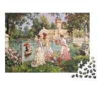 Garden Party 1000 Pièces Puzzles Recyclé Medieval Style Puzzle pour Personnes Âgées Puzzle Jeu Props pour Family and Friends Birthdays Great Gift 70x50cm/1000pcs
