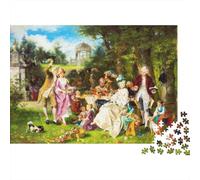 Garden Party Puzzle pour Adultes 1000 Pièces Recyclable Classical Art Puzzles Intéressant Accessoires de Jeu Familial Amusant Present pour Holiday Blessings Gift 70x50cm/1000pcs