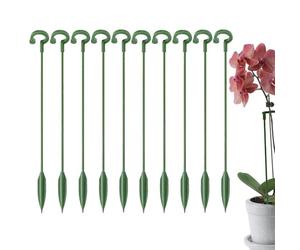 Garden Plant Support - 10 Pack Plant Support Stakes, Rustproof Metal Stems, Single Flower Stem Climbing Aid, Easy Push-in Base | Indoor Plants for Amaryllis Orchid Lily, Blossom Straightener