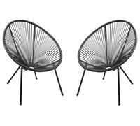 Garden Pleasure 304778 2 Garden Pleasure Gartenstühle Dalida schwarz