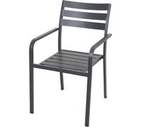 Garden Pleasure Chaises de jardin avec accoudoirs Treviso anthracite, 2 pcs.