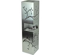 Lampe solaire Lampe de jardin Lampe extérieure Terrasse, boules décoratives Oiseaux sur branches motif pierres décoratives, IP44, acier inoxydable, 25x LED 3000K, HxLxB 100x25x25 cm
