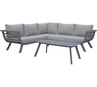 Garden Pleasure Ensemble de salon Aurelia gris clair, gris foncé Métal, 13 pièces