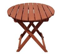 Garden Pleasure Hanford Table de jardin pliante en bois d'eucalyptus rond Ø 45 x H 50 cm