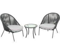 Garden Pleasure Salon Piräus gris clair, graphite Plastique, métal, 5 pièces