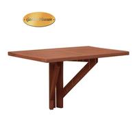 Garden Pleasure Stanford Table suspendue de balcon en eucalyptus marron 60,0 x 40,0 x 37,0 cm