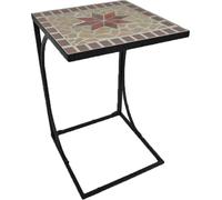 Garden Pleasure Table d'appoint AMARILLO 35x35cm Métal avec plateau de table en mosaïque - Table deélégante avec mosaïque