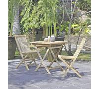 Garden Pleasure Table de jardin Java naturelle carrée 70,0 x 70,0 x 75,0 cm