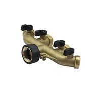 Garden Plumbing 3/4" Threaded Brass American/European Valved Four-Way Distributor Garden Irrigation Watering Fitting Faucet Connector (Color : European) Plumbing Fittings