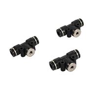 Garden Plumbing 50 Pcs 3/16 Inch Thread Tee Connectors 6mm Slip Lock Quick Connectors Butt Joints Mist Cooling Fogger Pneumatic Pipe Fittings (Diameter : 3/16'') Brass Hose