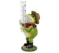Garden Rain Gauge - Frog Statue, Decorative Resin Weather Measuring Tool