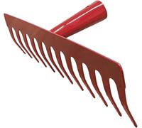 Garden Rake-Lawn Rake-Metal Teeth-With and Without Wooden Handle (Red 12 Tooth Rake Without Handle)