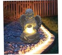 Garden Resin Angel Figurines Statues, Angel Fairy Statuette avec lumière Solaire