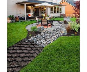 Garden Retaining Wall Grid Stabilisateur de grille de sol de jardin, allée, trottoir, pavés en gravier for murs de soutènement, travaux de fondation, géogrille perméable for murs en pierre(2x9 m/6.5x3