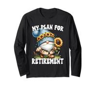 Garden Retirement GNOME with Floral Sunflower Decor for Dad Manche Longue