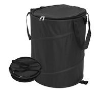 Garden Sac de jardin Pop Up 91L,Poubelle de camping 600D Oxford Sac à déchets de jardin pliable et stable-Imperméable- Bac à feuilles vertes-Monter soi-même (Noir, Grand)