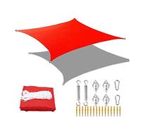 Garden Sail Sun Shade Sail Rectangle 2x3m 3x5m Shelter GARDINE 95% Block UV Cauve auvent avec Un kit de Fixation Résistant aux intempéries pour Le Balcon de de terrasse extérieur - Rouge