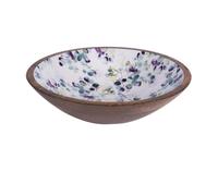 GARDEN Saladier Coupe en manguier et intérieur émaillé D30 TABLE PASSION