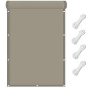 Garden Shade Sail 170 x 330 cm Tissu Polyester UV Protection avec Oeillets Toile Imperméable pour Piscine Voitures Camping et Patio, Taupe