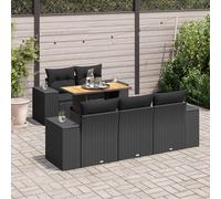 Vidaxl Salon De Jardin 6 Pcs Avec Coussins Noir Résine Tressée