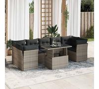 Vidaxl Salon De Jardin 8 Pcs Avec Coussins Gris Résine Tressée