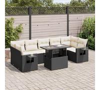 Vidaxl Salon De Jardin 8 Pcs Avec Coussins Noir Résine Tressée